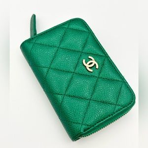 Chanel Zip Wallet 18S Green